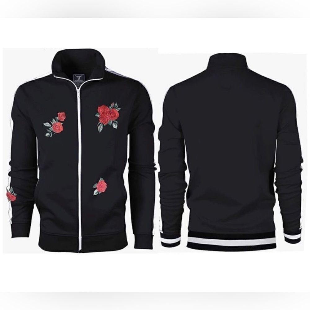 SCREENSHOTBRAND-F11853 Mens Urban Hip Hop Premium Track Jacket - Slim Fit Side T